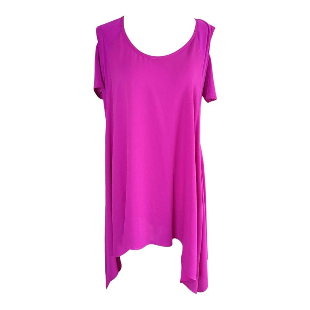 Joseph Ribkoff Pink Asymmetrical Cap Sleeve Tunic
